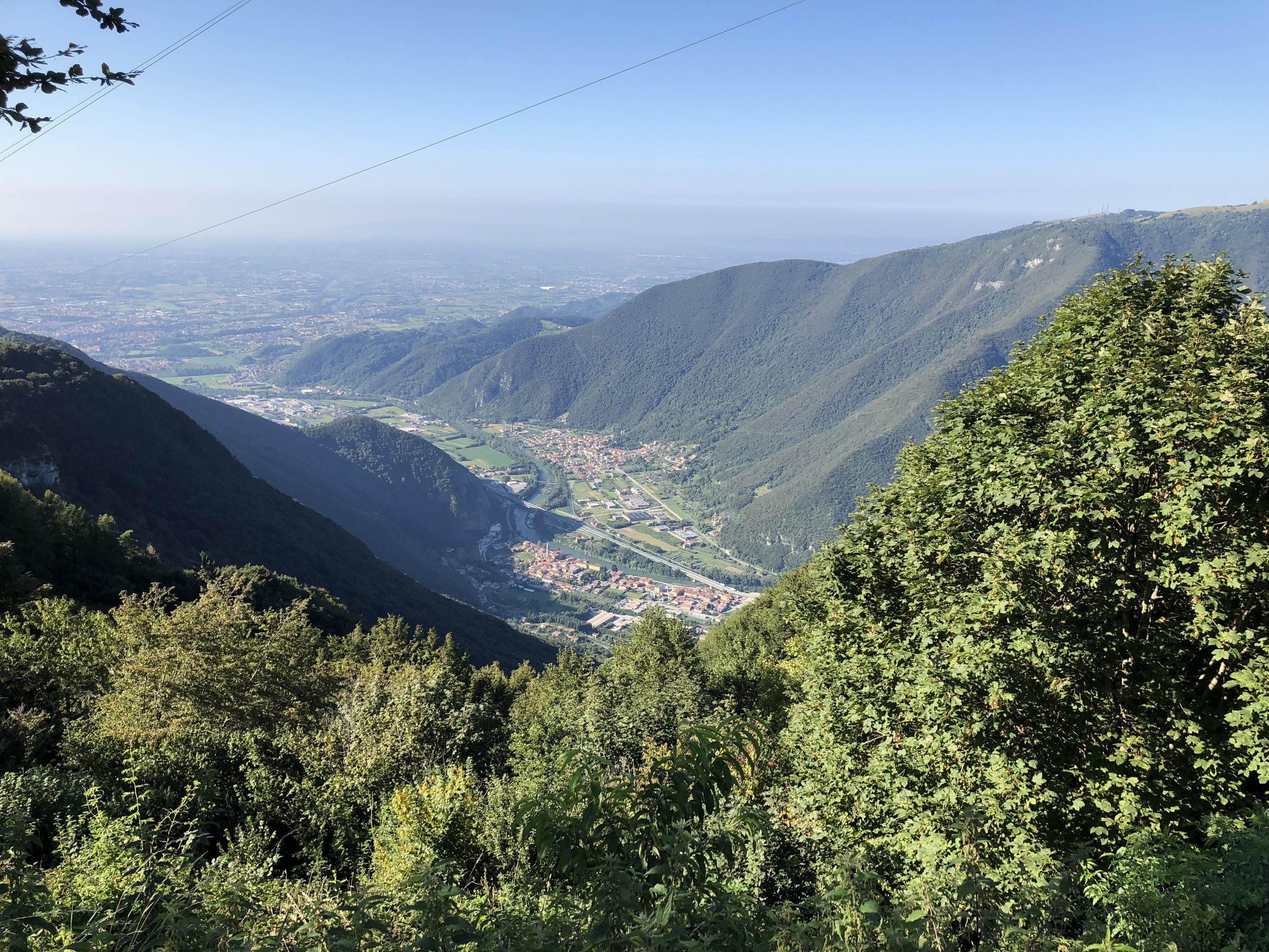 A brief stop while climbing Mount Grappa to admire the views!