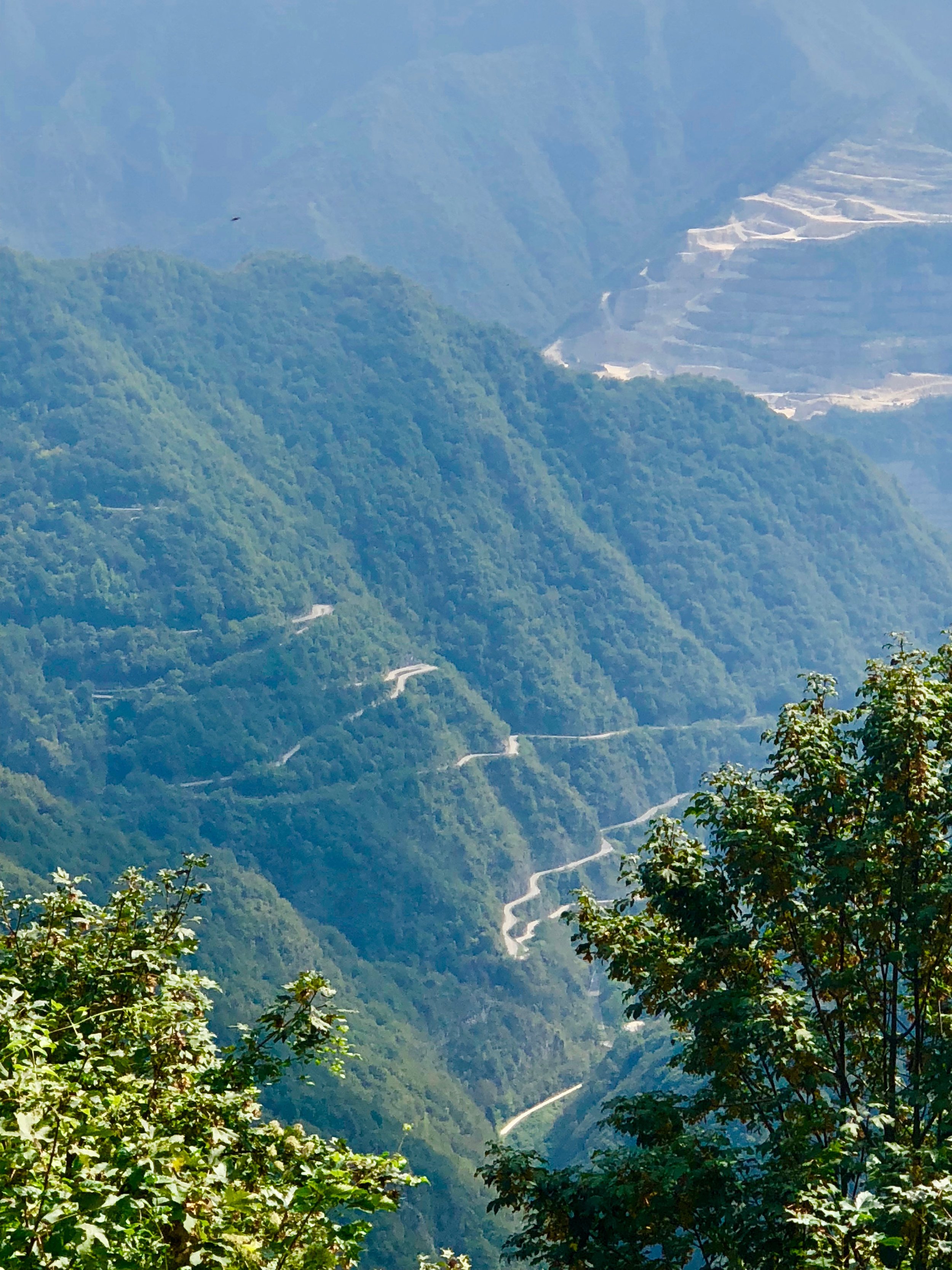 A view of the Foza climb from the other side of the valley