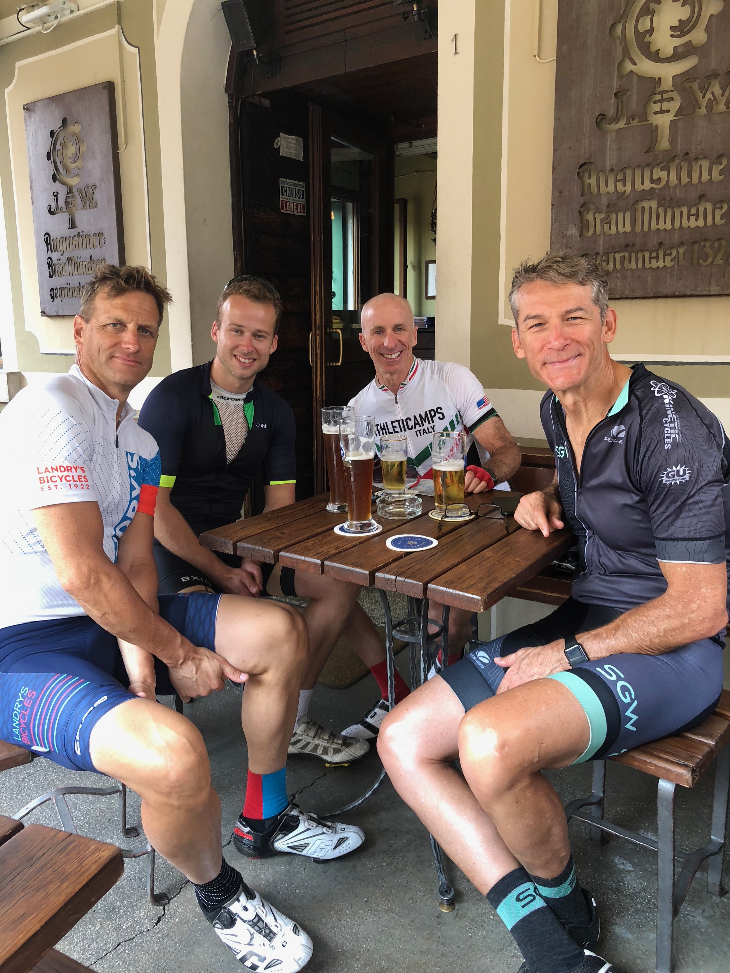 What better at the end of a long ride than beers at a local bar in Bassano