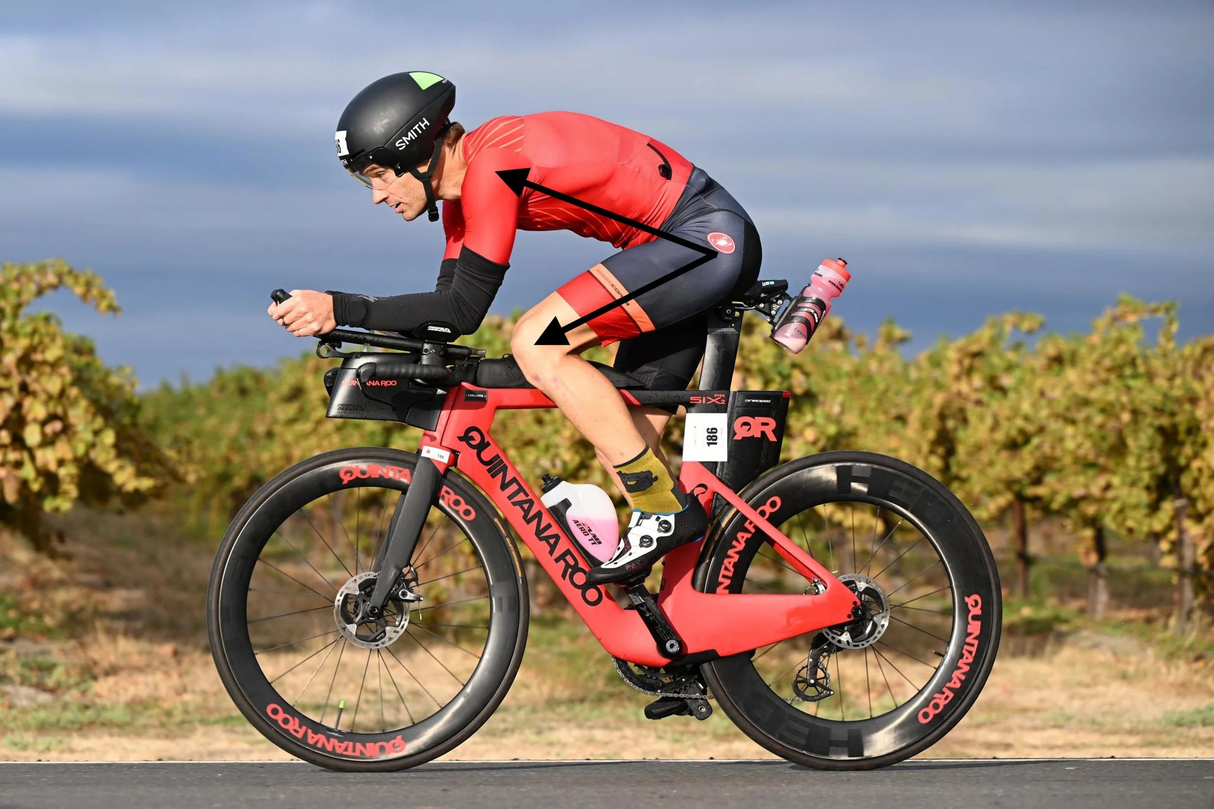 The all-important "hip angle closed" in your triathlon fit