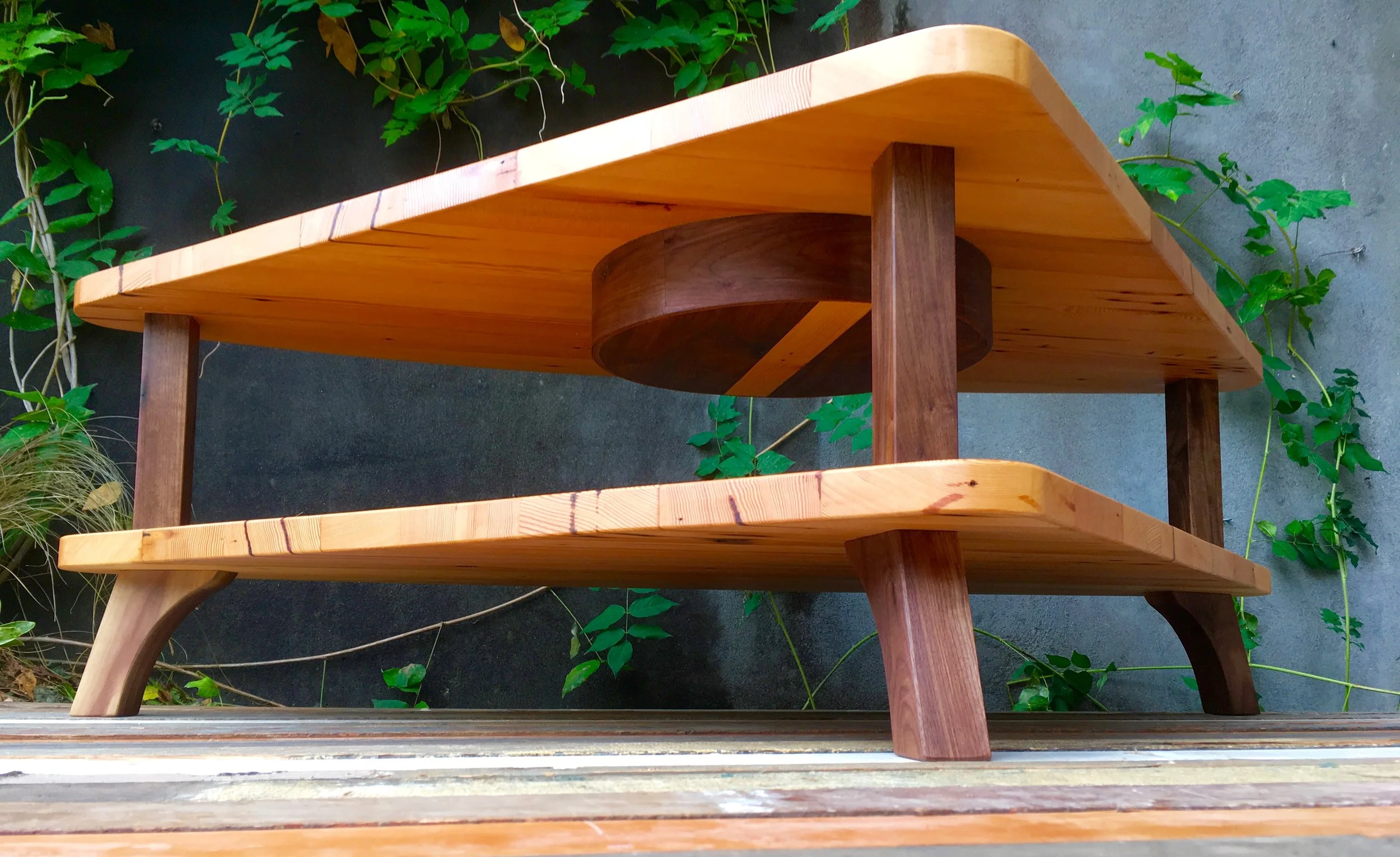 Custom Coffee Table, Reclaimed Doug Fir and Walnut