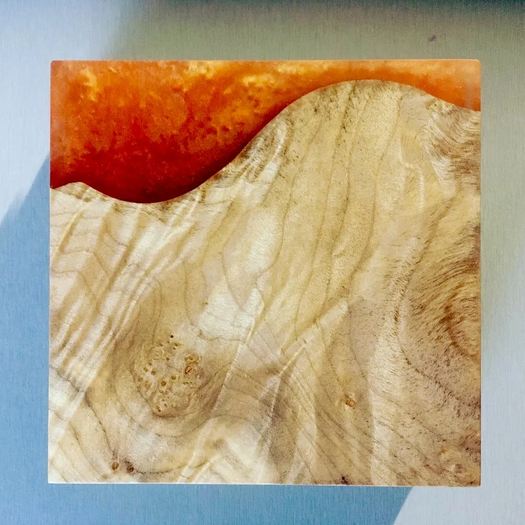 Maple and Resin Coaster Set