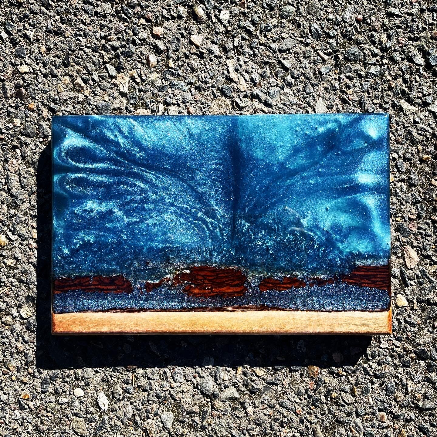 Beach 4 - A Walnut and Resin Art Piece