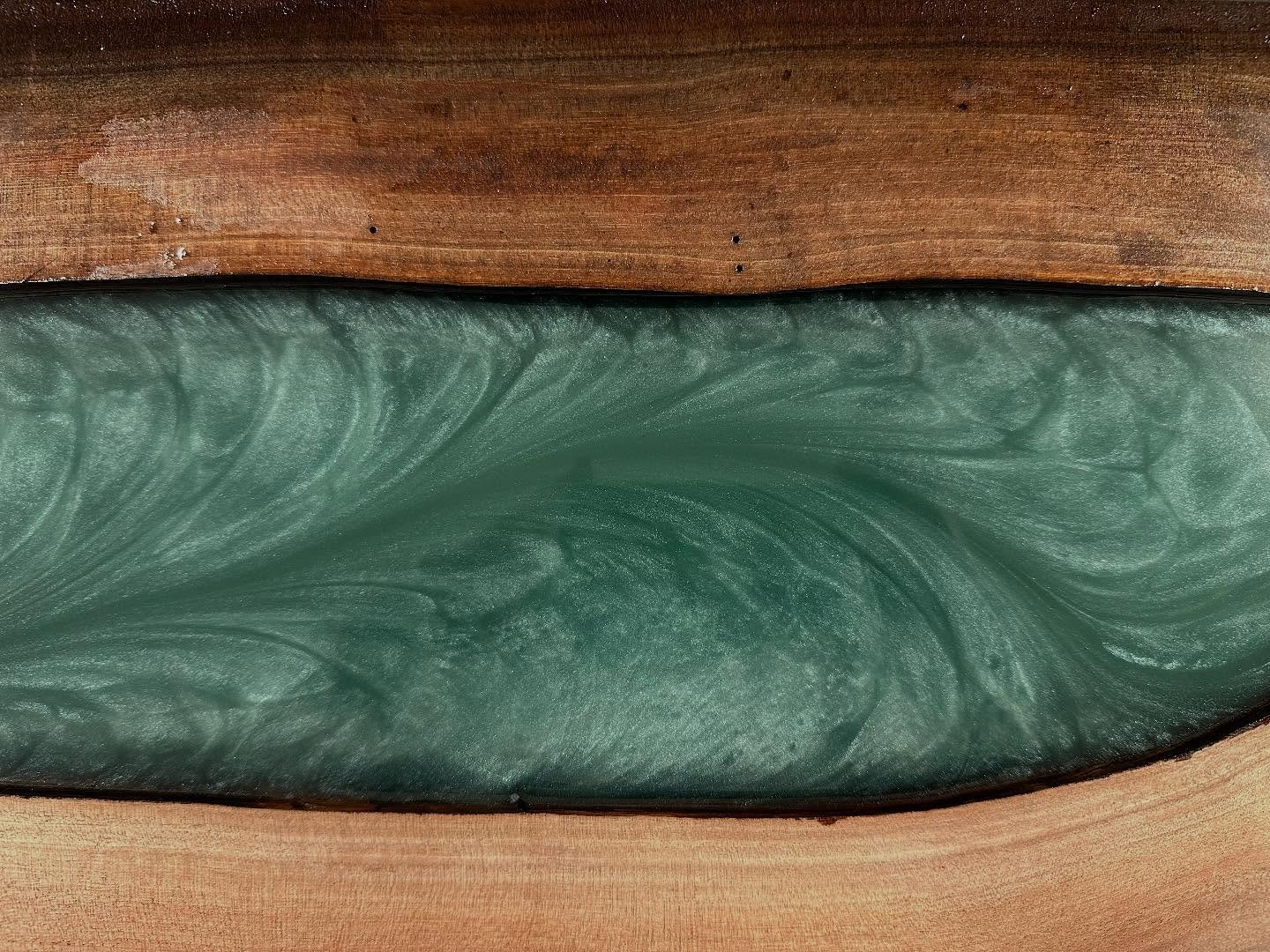Sunday Morning pour. #resin #green #liveedge #walnut