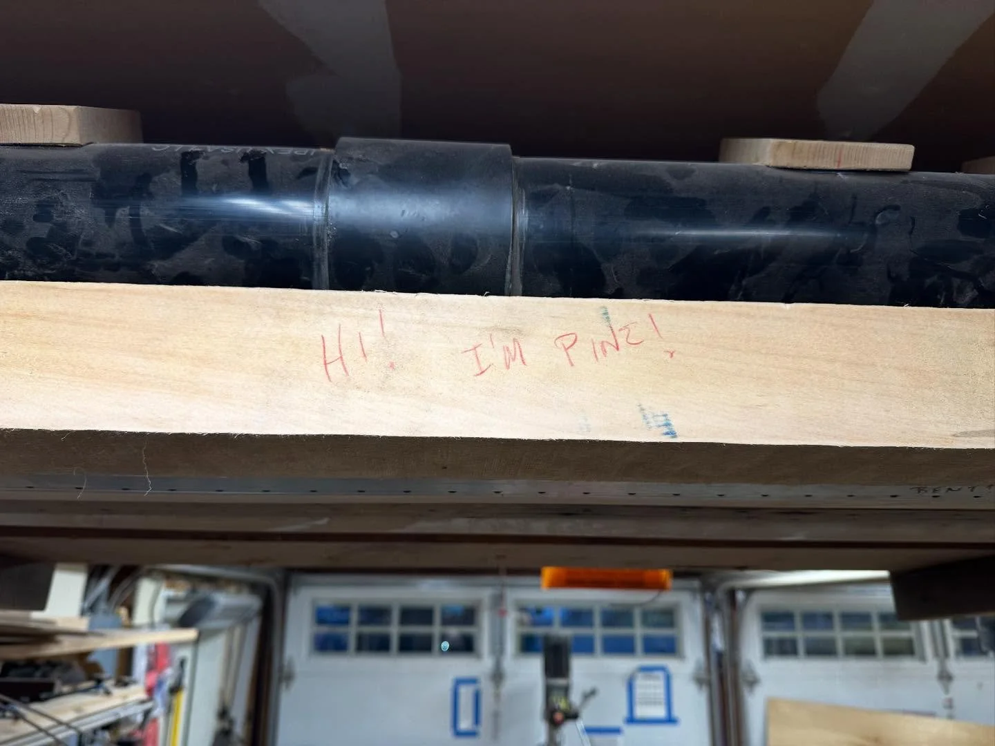 This gave me a good chuckle this morning. Little note I left for myself the last time I put this beam back after again realizing it&rsquo;s not poplar. 😂. Gonna be a good day.  #pine