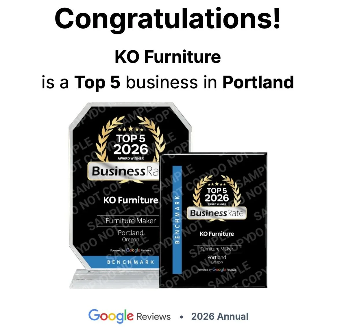 This is pretty cool. Thanks to all my badass clients for sharing their experiences with KO on Google Reviews 😊 #top5 #portland #furniture