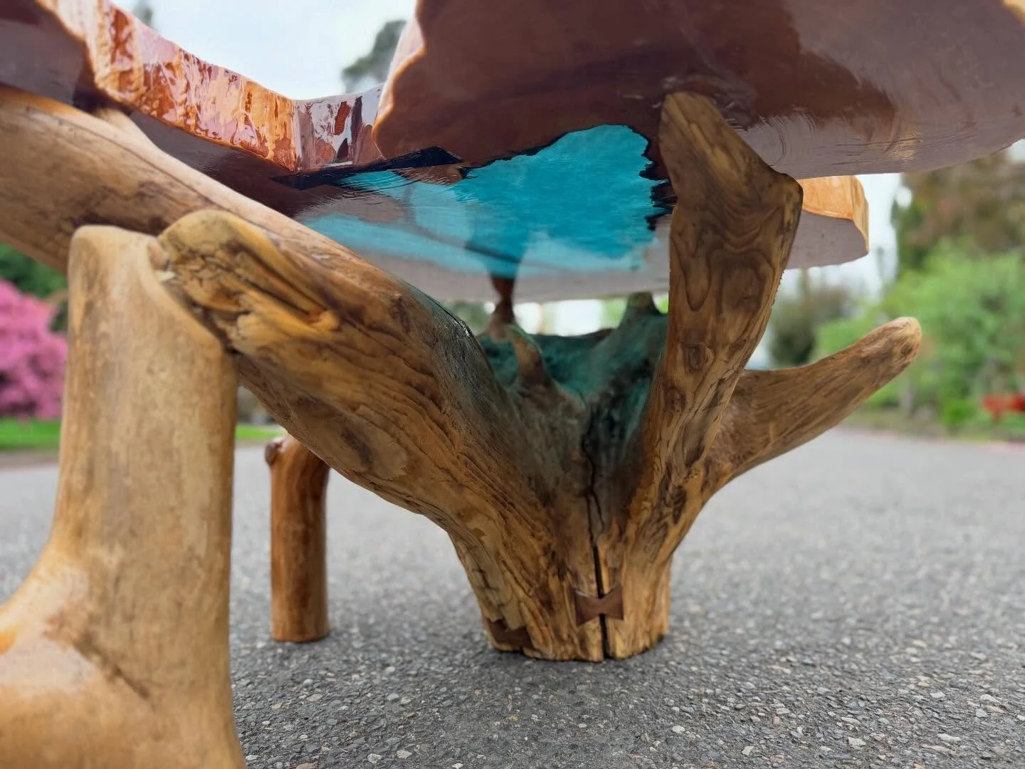 Reimagining of this table.  This one has a bit of a heart breaking story which resulted in me eventually buying it back from the client and keeping it in my home.  Originally designed to be a wine tasting table, the thin tapered walnut legs did not s