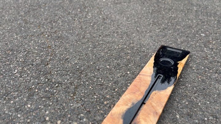 Bath Caddy in the rain.  Maybe the only thing I make that I can photo in rainfall. Maple and @superclearepoxy resin. #raining #summerrain #bathcaddy #liveedge #portland