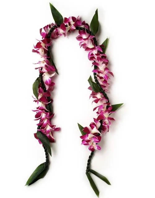 #2 Ti Leaf and Orchid Lei $52 / $40(For small kids)