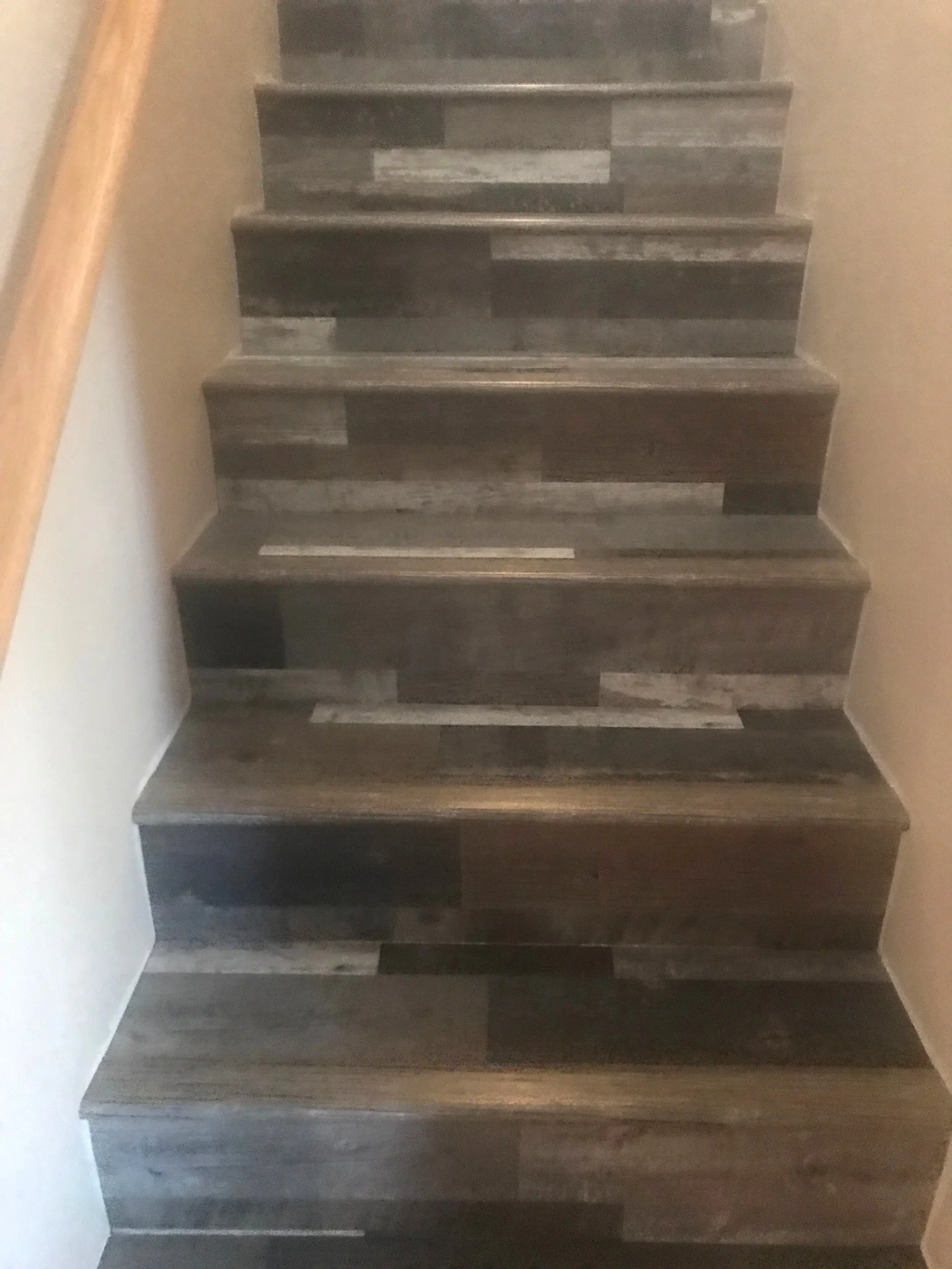 Mannington AduraMAX APEX Charhouse in High Tide on staircase