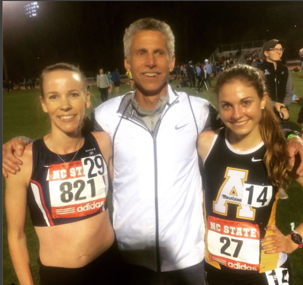 Post 10k 2017 with Melissa Dock, ASU Alum, and Former ASU coach Michael Curcio