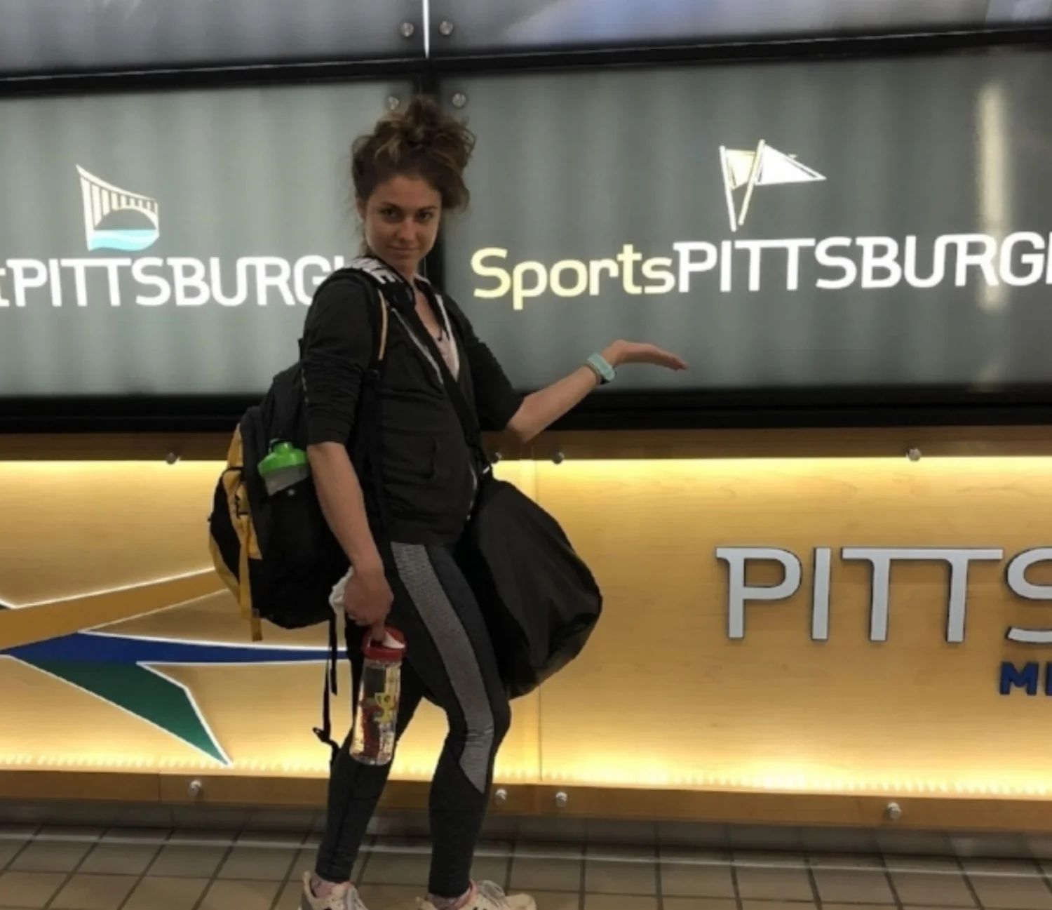 Tristin was excited when she made it to Pittsburgh!