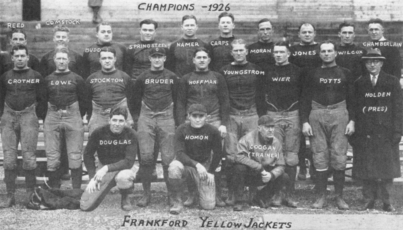 One of our client&rsquo;s ancestors helped shape an early chapter of American football history.

As a young man, he played for the Frankford Yellow Jackets, a professional team established years before the NFL, and league champions in 1926. The team 