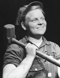 " Philosophizing with hammer" ( women of steel, factory workers in WWII )