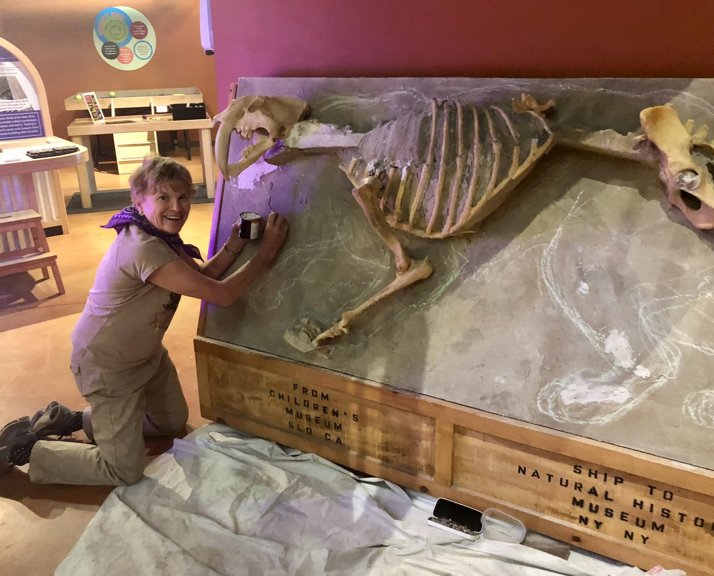 Prep work on the Saber Toothed Cat Slab