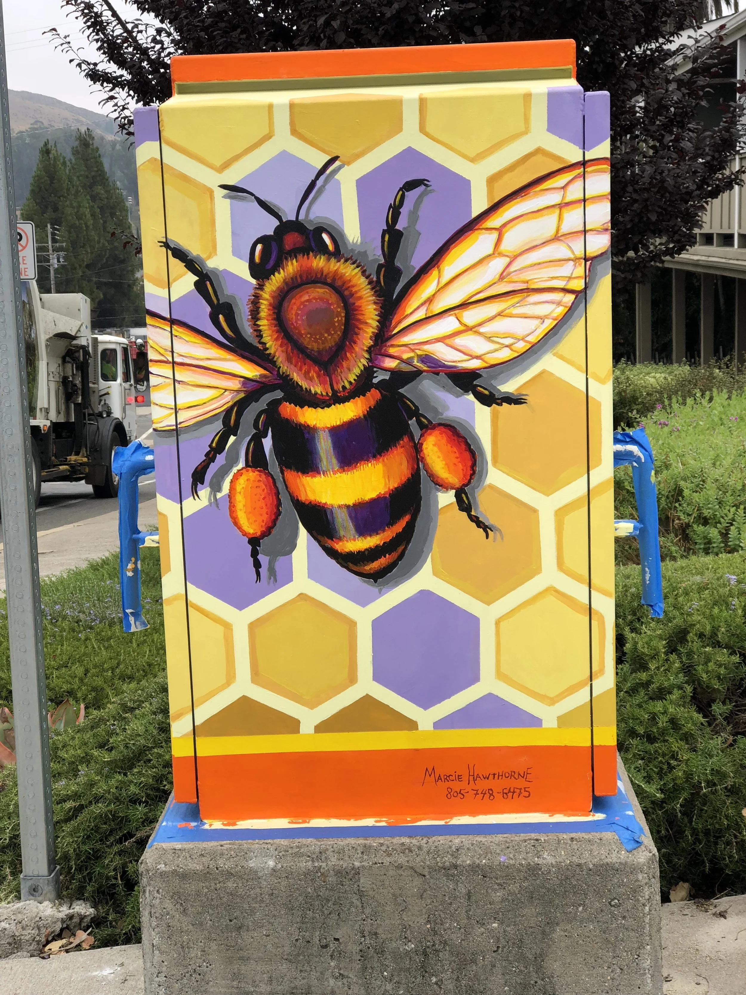 "Bee Box" a utility box mural