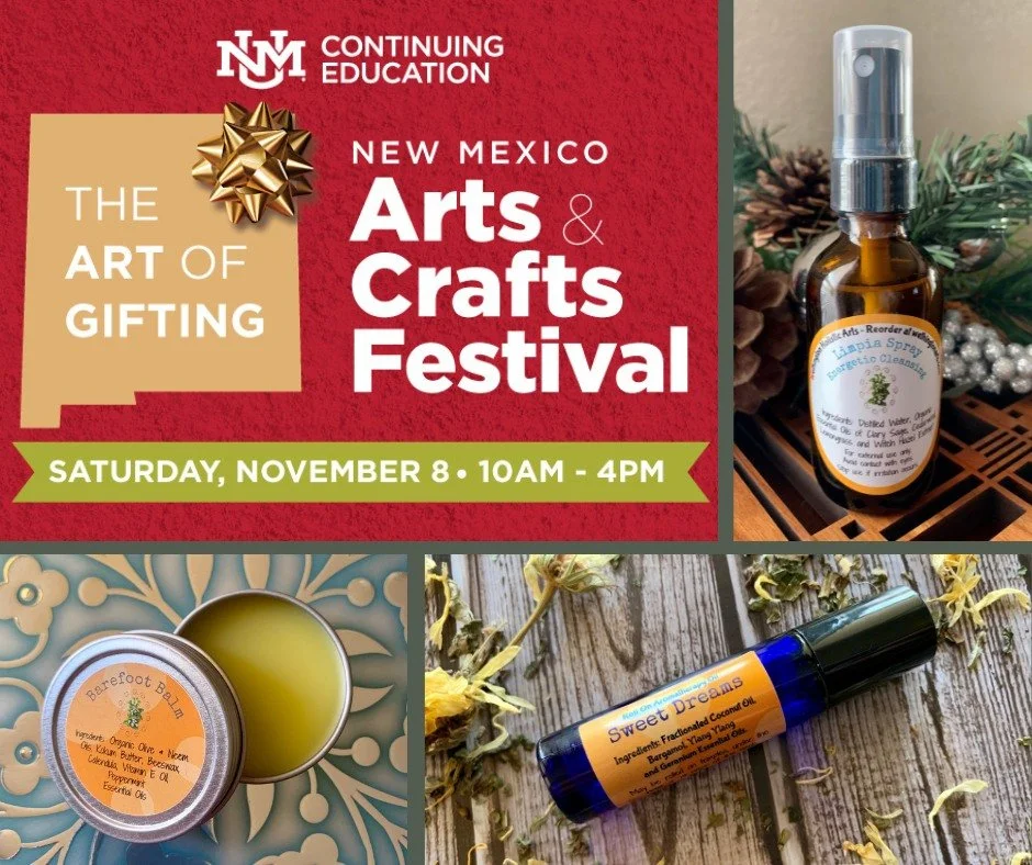Celebrate the season with handmade, heart-centered creations 💛
Join us at the UNM Continuing Education Arts &amp; Crafts Festival this Saturday, where we&rsquo;ll bring some favorites:

~ Limpia Spray &ndash; refresh and revive your space
~  Sweet D