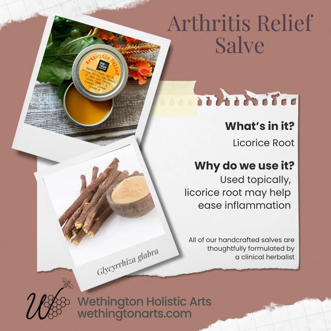 🎉 Fun fact: Our Arthritis Relief Salve was the very first product we ever made and sold &mdash; 9 years ago! 
Infused with licorice root, it&rsquo;s been supporting joints and bringing comfort ever since 

Come by this weekend at the UNM Arts &amp; 