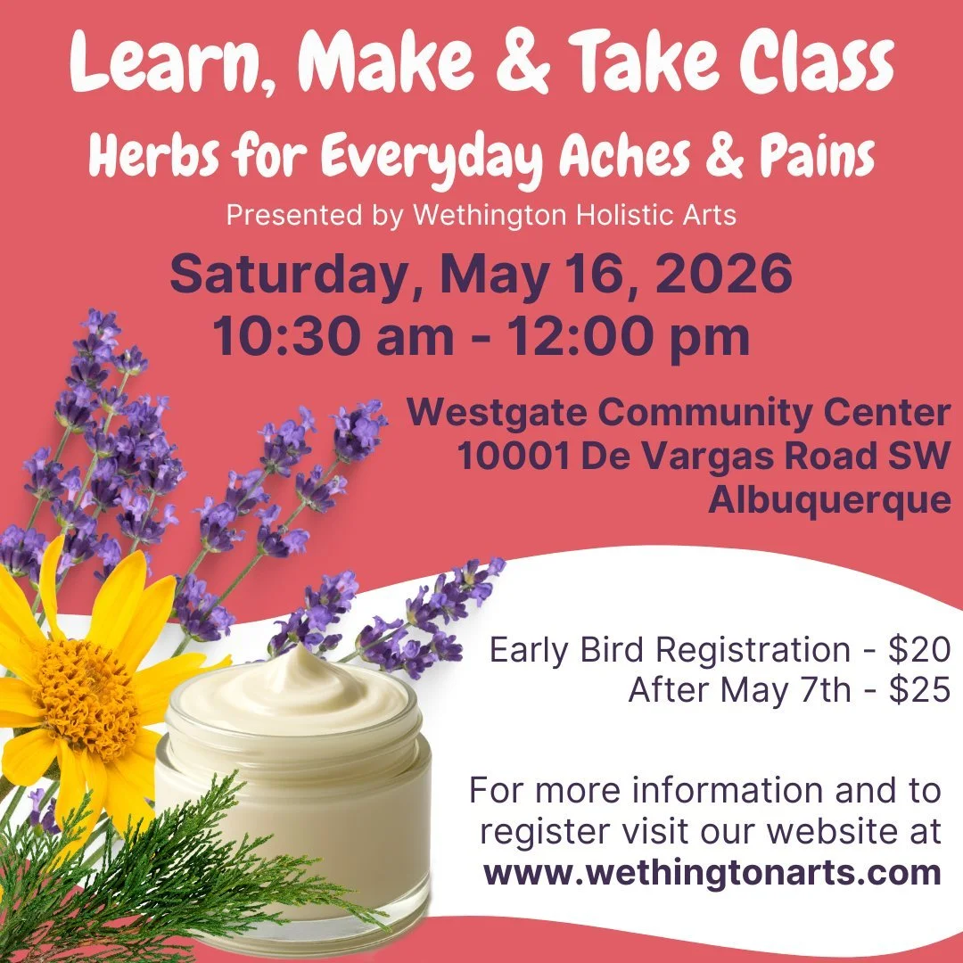 ✨ New Workshop Announcement ✨
Join us on Saturday, May 16th for Comfort &amp; Calm: Herbal + Essential Oil Support for Everyday Aches 🌿
In this hands-on Learn, Make &amp; Take class, we&rsquo;ll explore how herbs and essential oils can support sore 