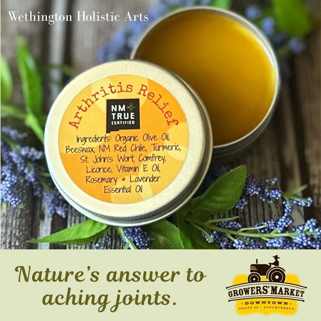 Dealing with stiff joints, inflammation, or everyday aches? Our Arthritis Relief Salve is crafted to help you move with more comfort and ease. 

Infused with healing herbs and essential oils, this salve:
🔥 Reduces inflammation
💆&zwj;♀️ Eases joint 