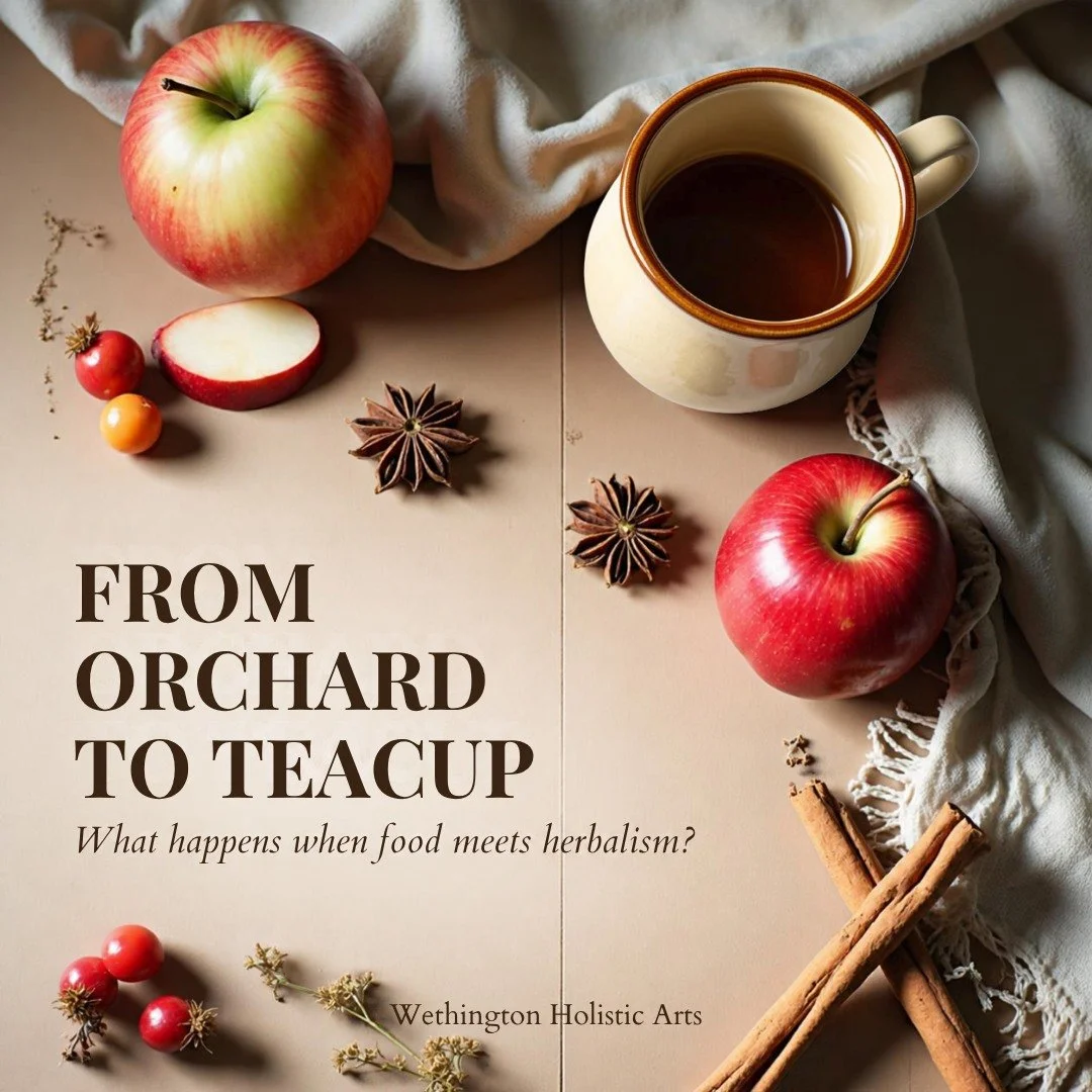 Happy International Eat an Apple Day! 🍎
Today, we're celebrating one of nature's simplest gifts and taking a little journey from orchard to teacup.
Because herbalism isn't always about a complicated preparation or a bottle of herbal extract. Sometim