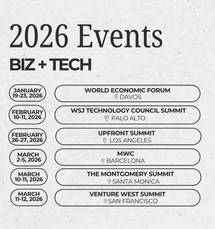Looking forward to these upcoming 2026 biz and tech events, see ya there?!