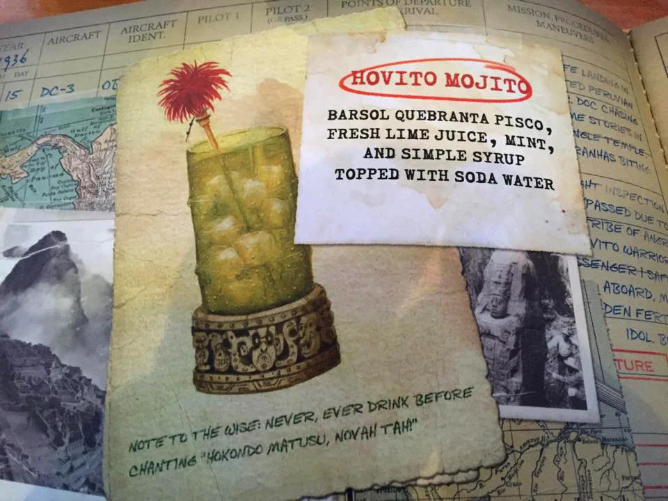 Hovito Mojito: My illustrations in the menu photo credit Steve Fox, Inside the Magic .