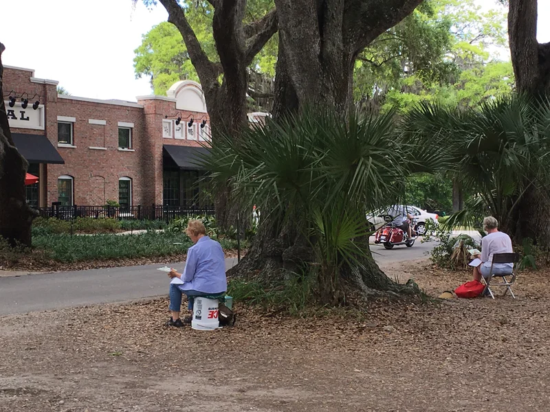 Some of my students sketching at Plant Street Market, Winter Garden, FL