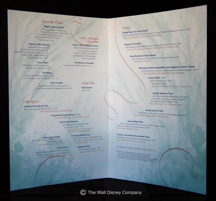 For the interior of the menu I did a tone on tone painting to serve as the background for the copy. The graphic designer at Walt Disney Imagineering did the layout of the other elements on top of my painted background.