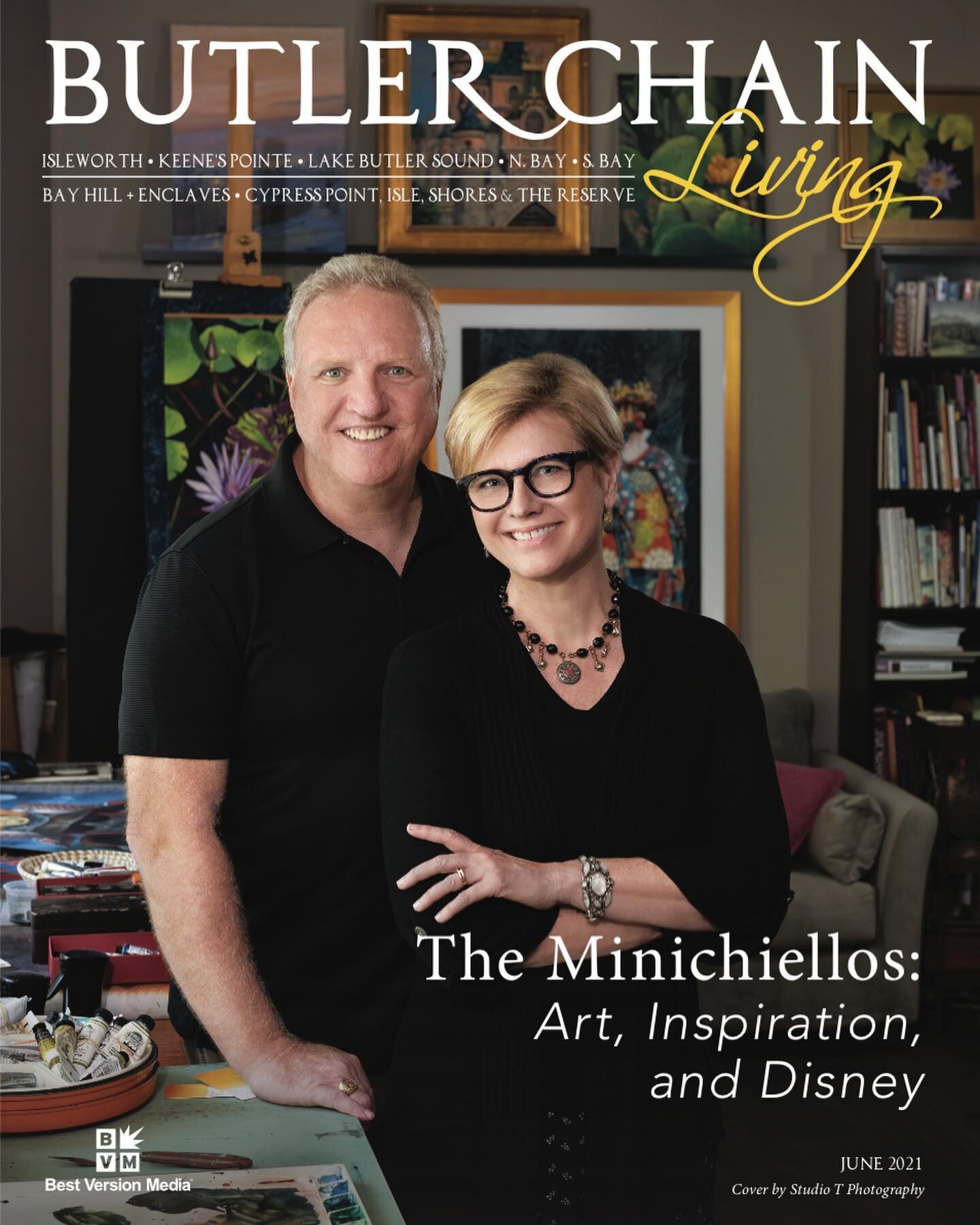 It was so much fun for my husband and I  to be featured in a local community magazine!  Susan Torregrosa, @studiotphoto came to my studio to shoot the cover.  She did an amazing job.  We were so happy to have a photo of us that we both actually like!