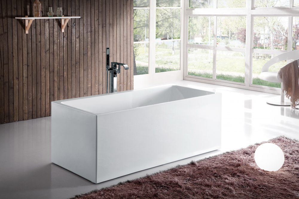 Bali Acrylic Freestanding Rectangular Infusion™ Microbubble Therapy Bathtub