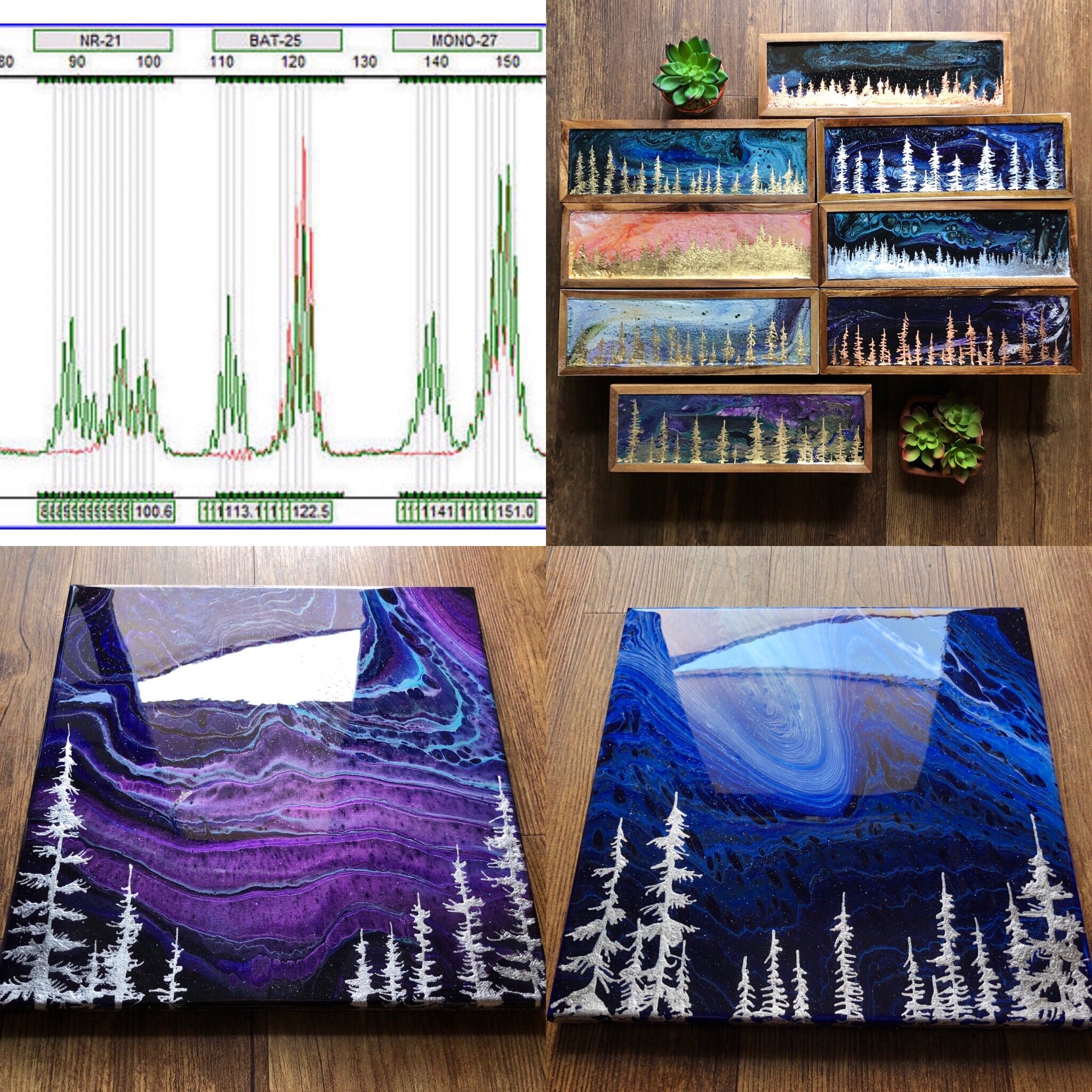 My Fluid Landscapes were inspired in part by my work in a genetics lab.
