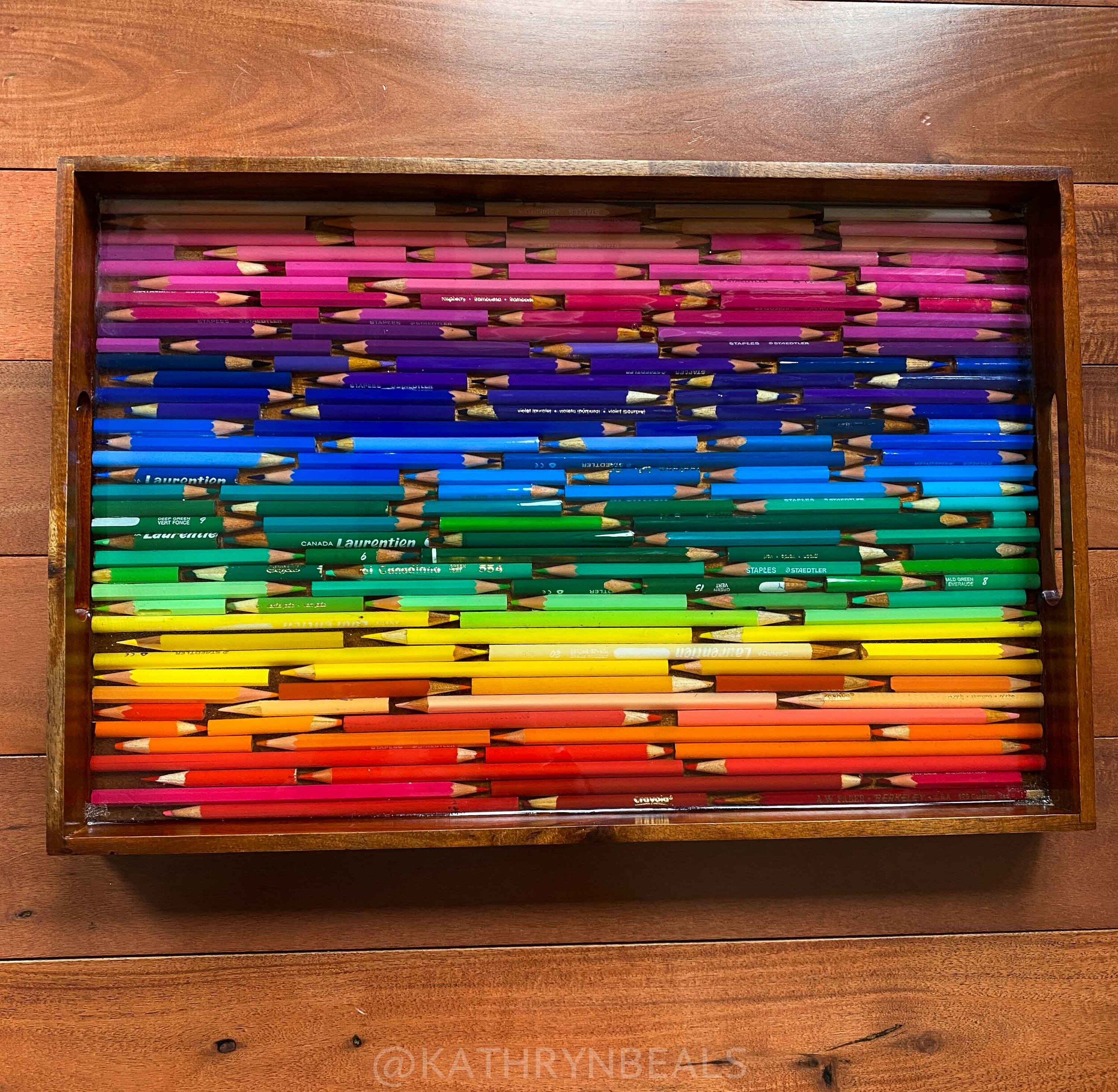 Repurpose Coloured Pencil Mosaic Rectangular Tray — Kathryn Beals