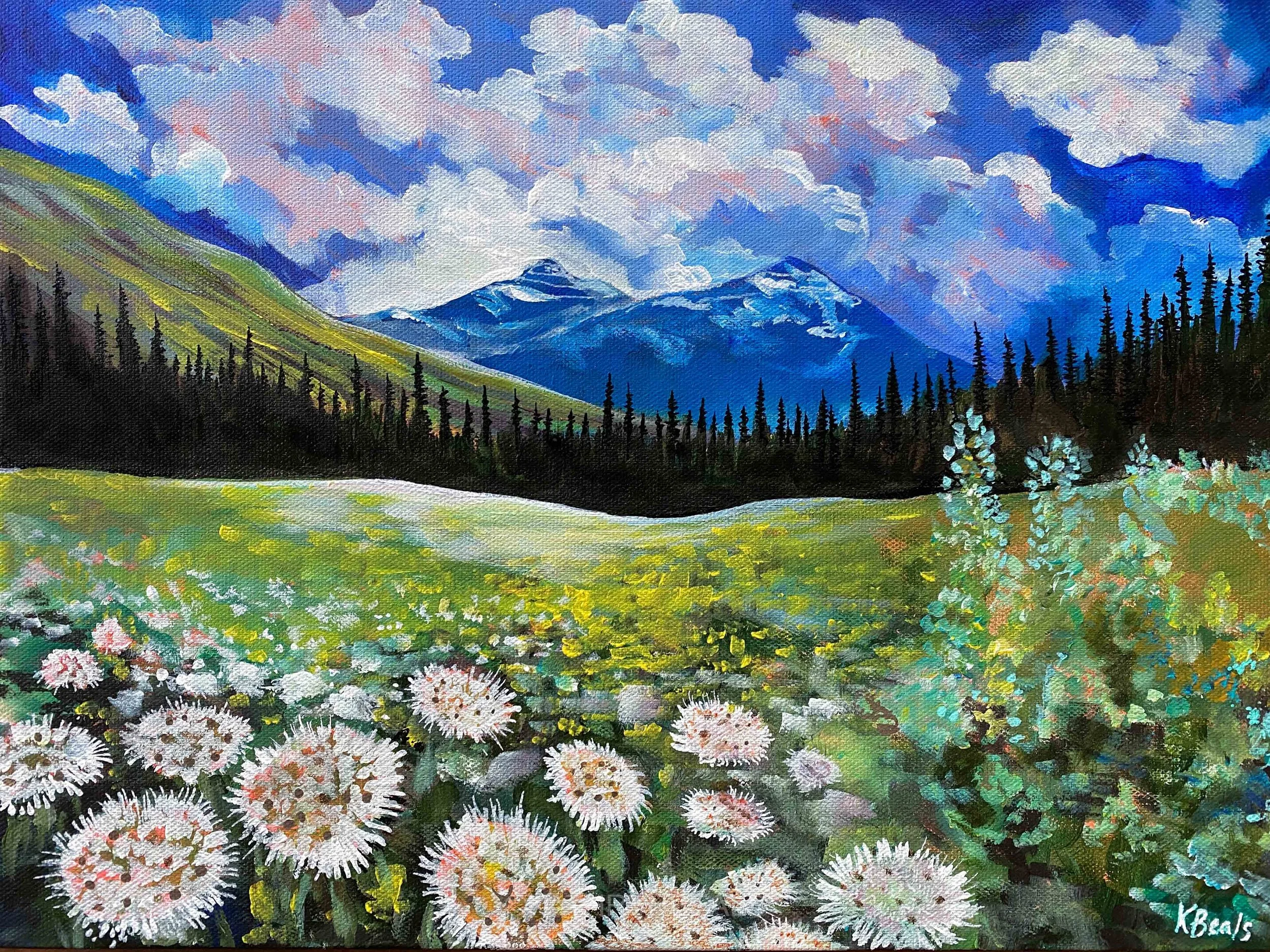 Alpine meadow painting — Kathryn Beals
