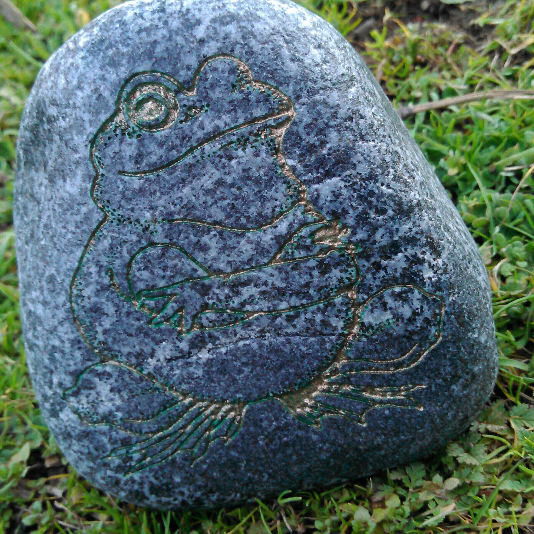 Frog Garden Stone