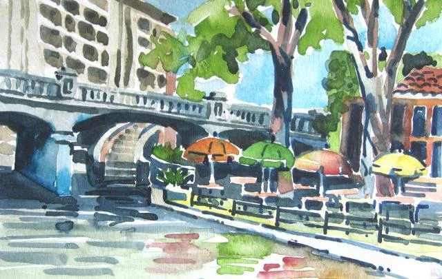 Umbrellas at RiverWalk, San Antonio, Texas