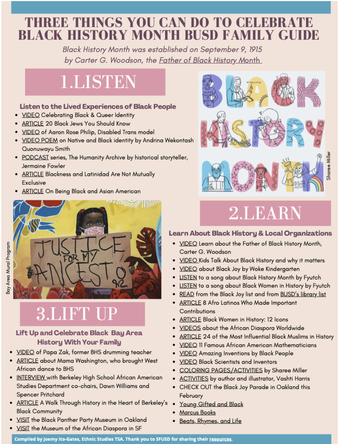 events and recommendation list for BUSD's black month
