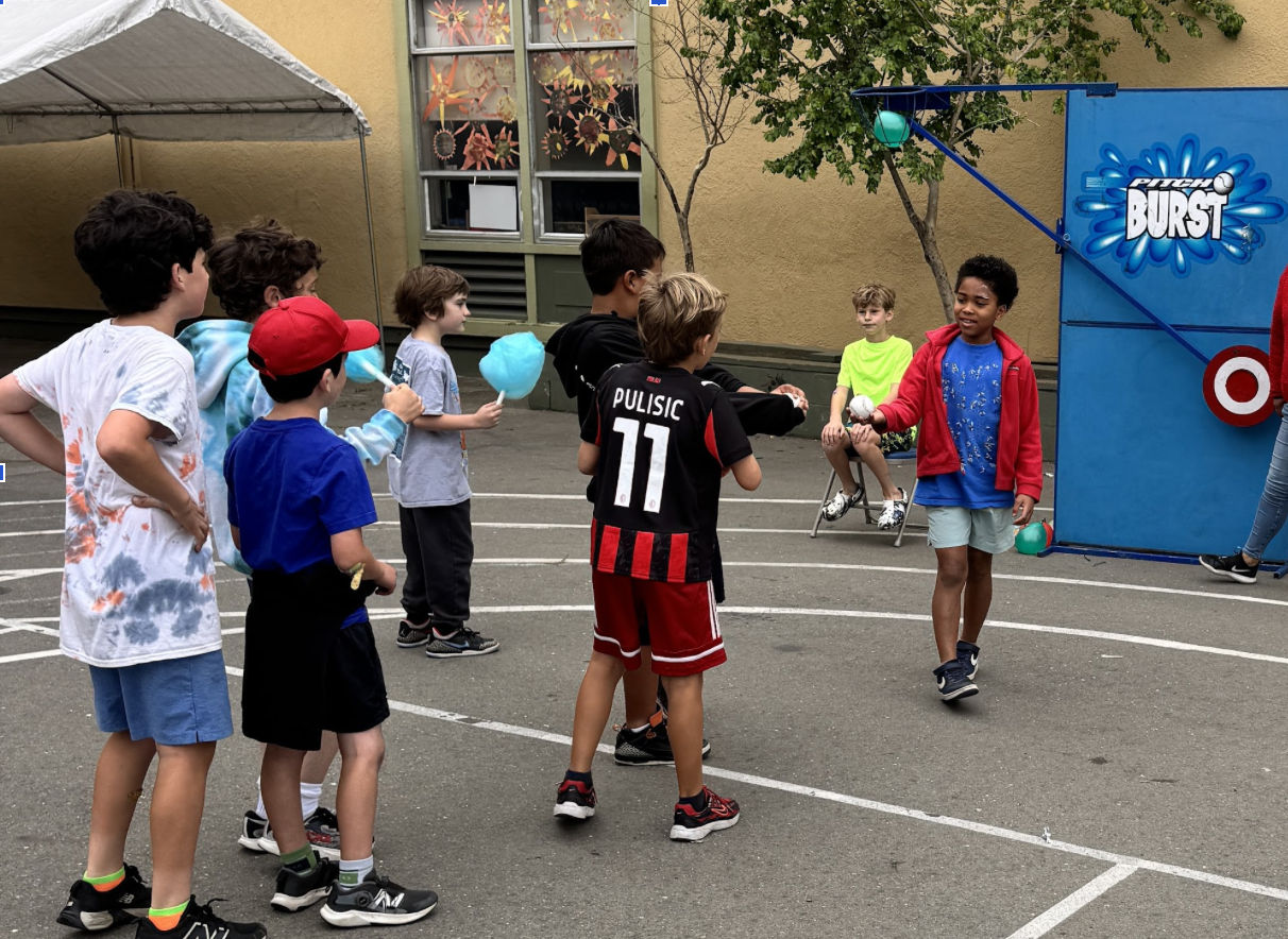 Emerson children lining up at the dunk tank