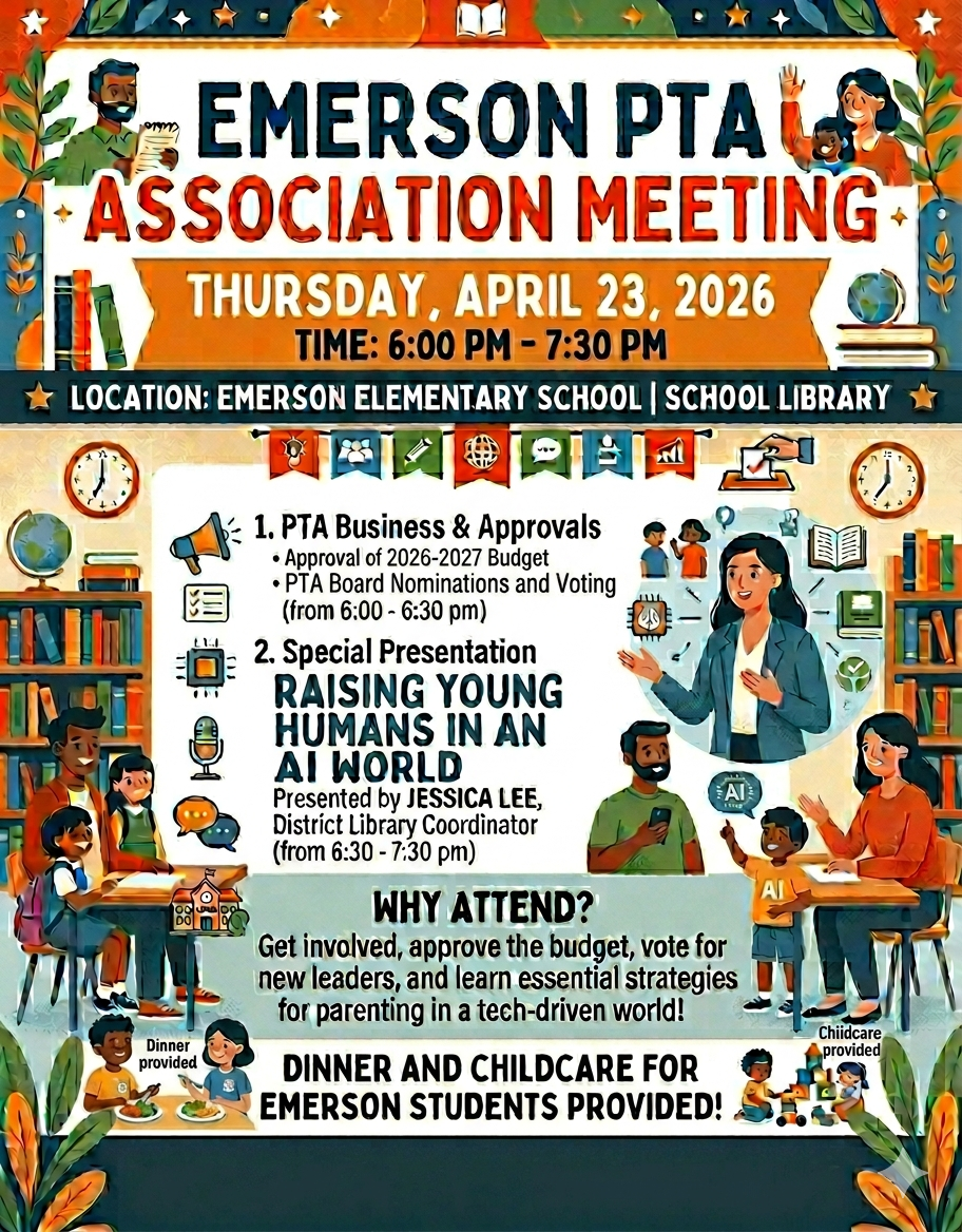 Flyer for PTA association meeting