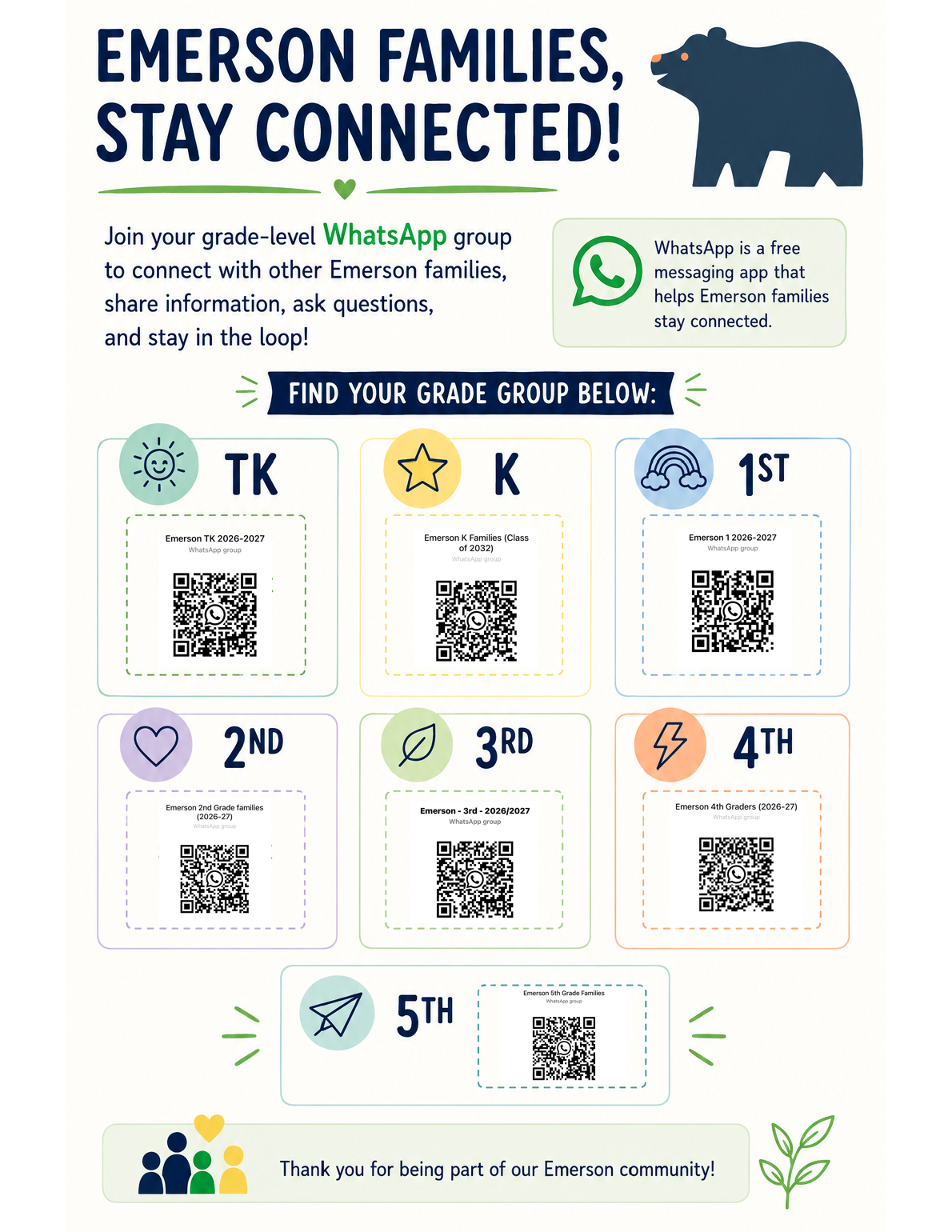 WhatsApp Grade Group QR codes