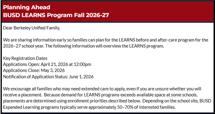 Information about LEARNS