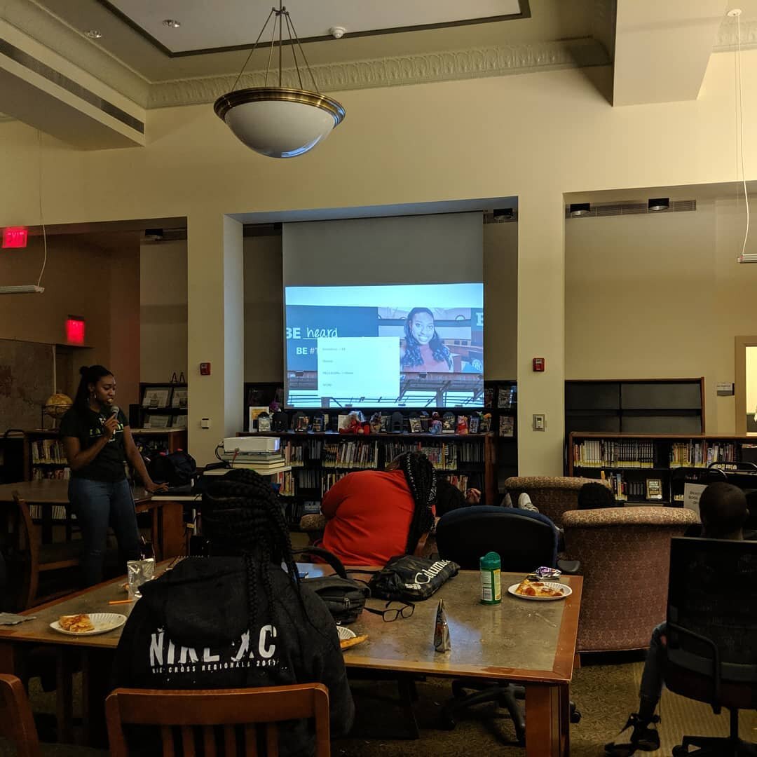 Teen STEAM Cafe at the Ypsilanti District Library downtown branch. After-hours programming organized by teens! Guest speaker @prgirlgabby talks about digital marketing and facilitates a workshop with teens. We had fun tonight! Thank you!!! #ydlteenst