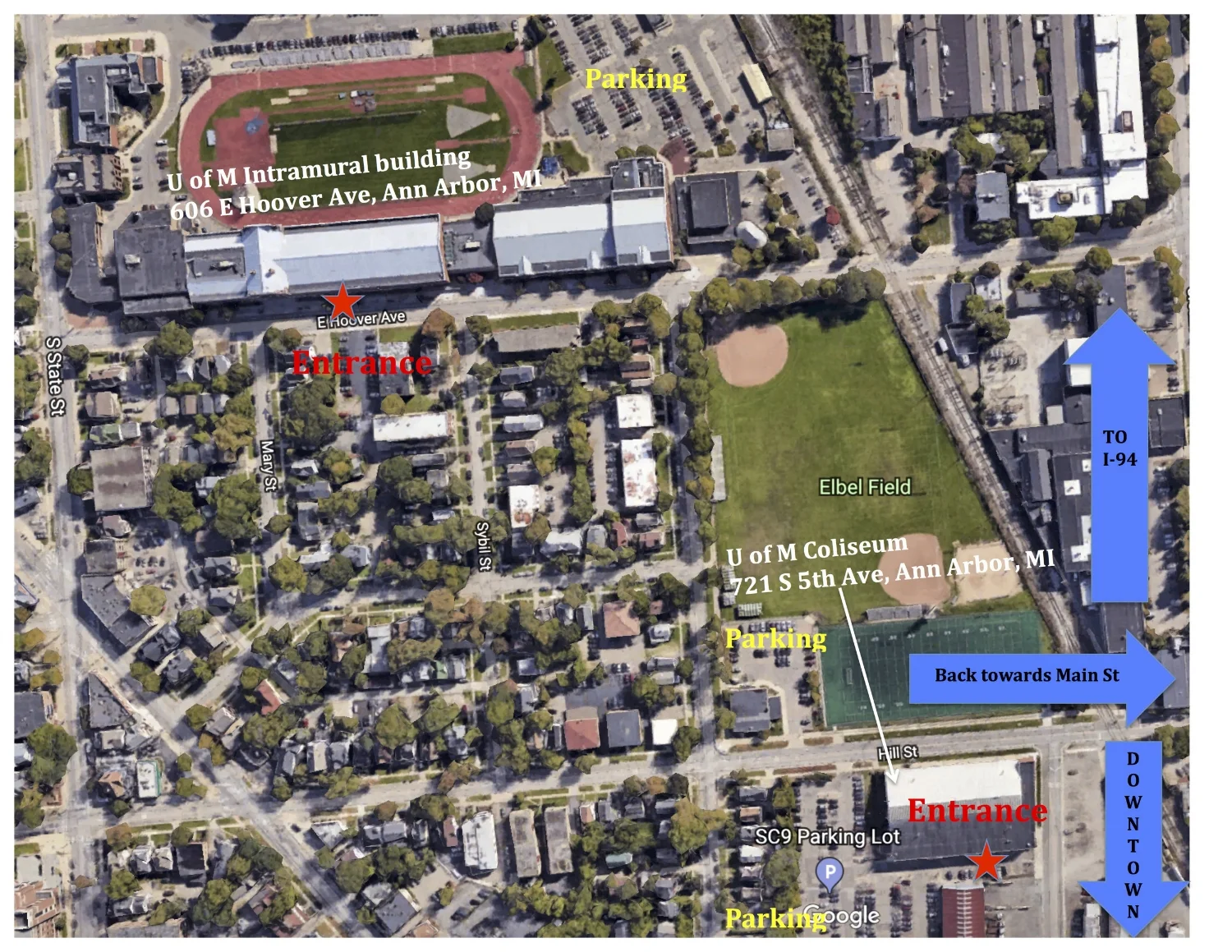 U OF M COLISEUM & INTRAMURAL BUILDING MAP