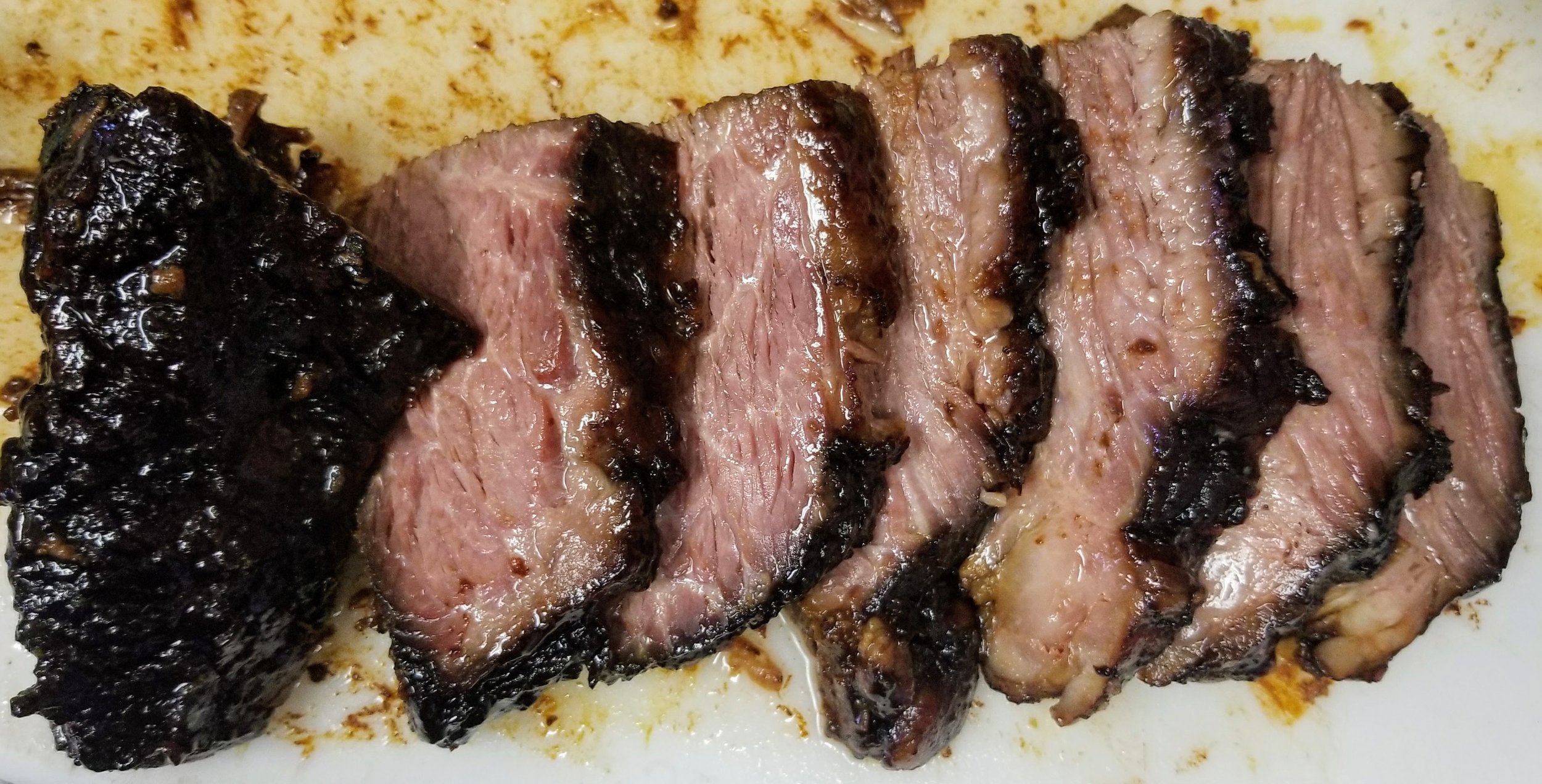 our misoyaki brisket, sliced after cooking before getting glazed