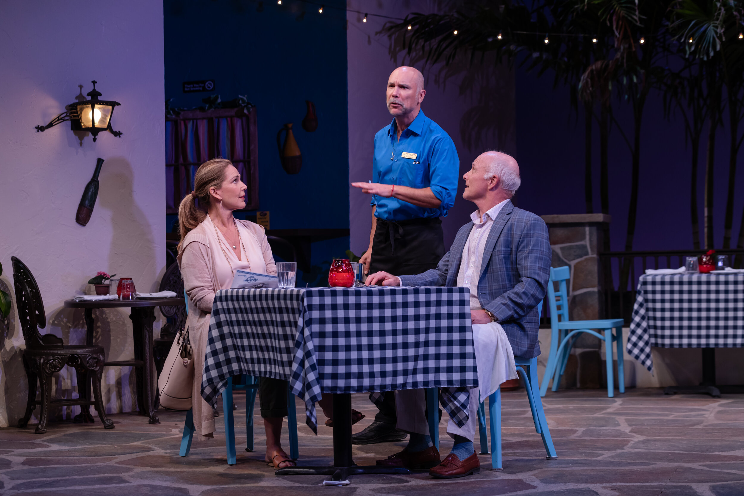 Peri Gilpin, Greg Stuhr, and Dan Butler star in SLOW FOOD by Wendy MacLeod production photo by Joey Moro .jpg