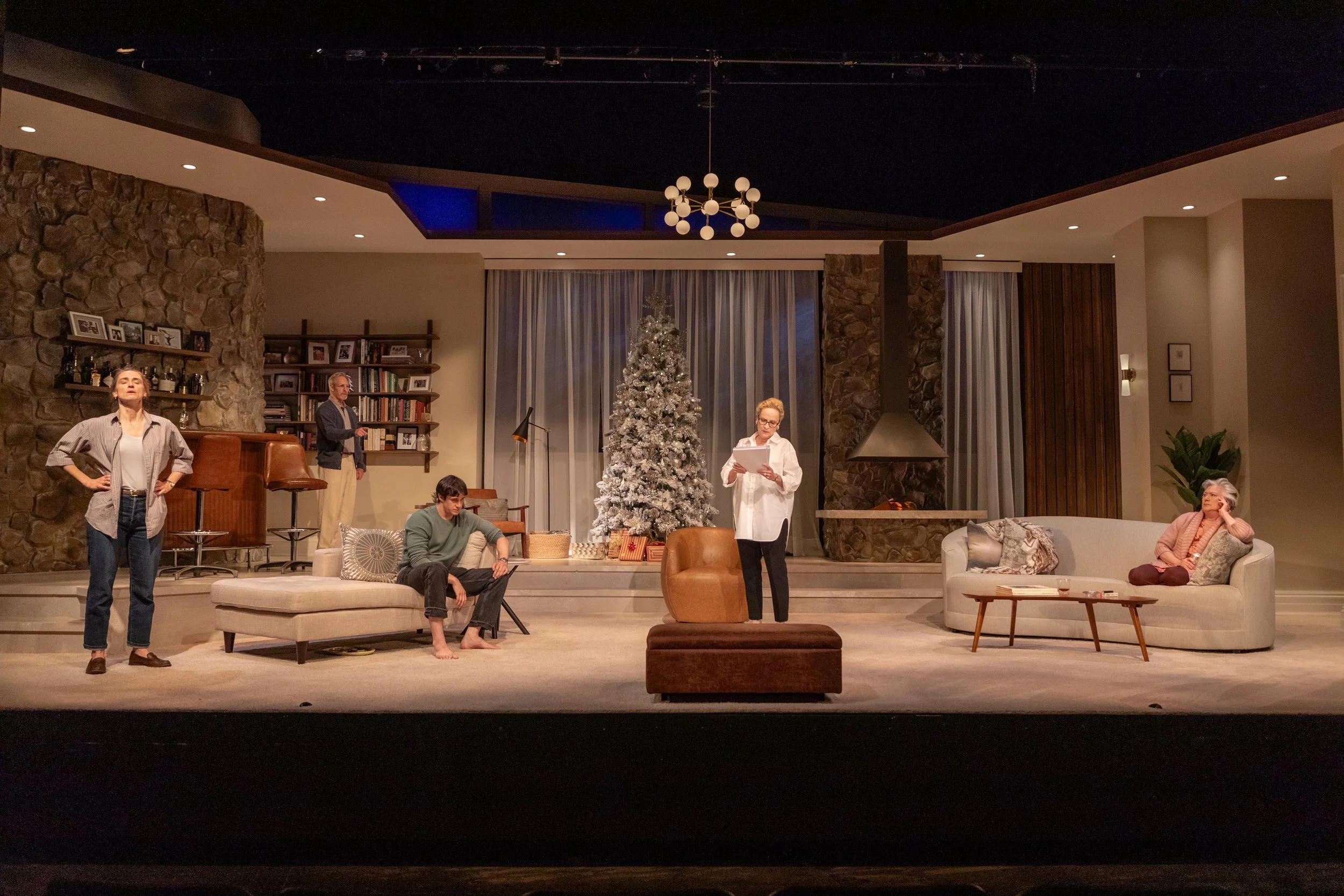 Elizabeth Stahlmann, Michel Gill, Jeremy Gill, Laila Robins, and Jayne Atkinson in Other Desert Cities directed by Robert Egan. Photo by Joey Moro (2025).jpg