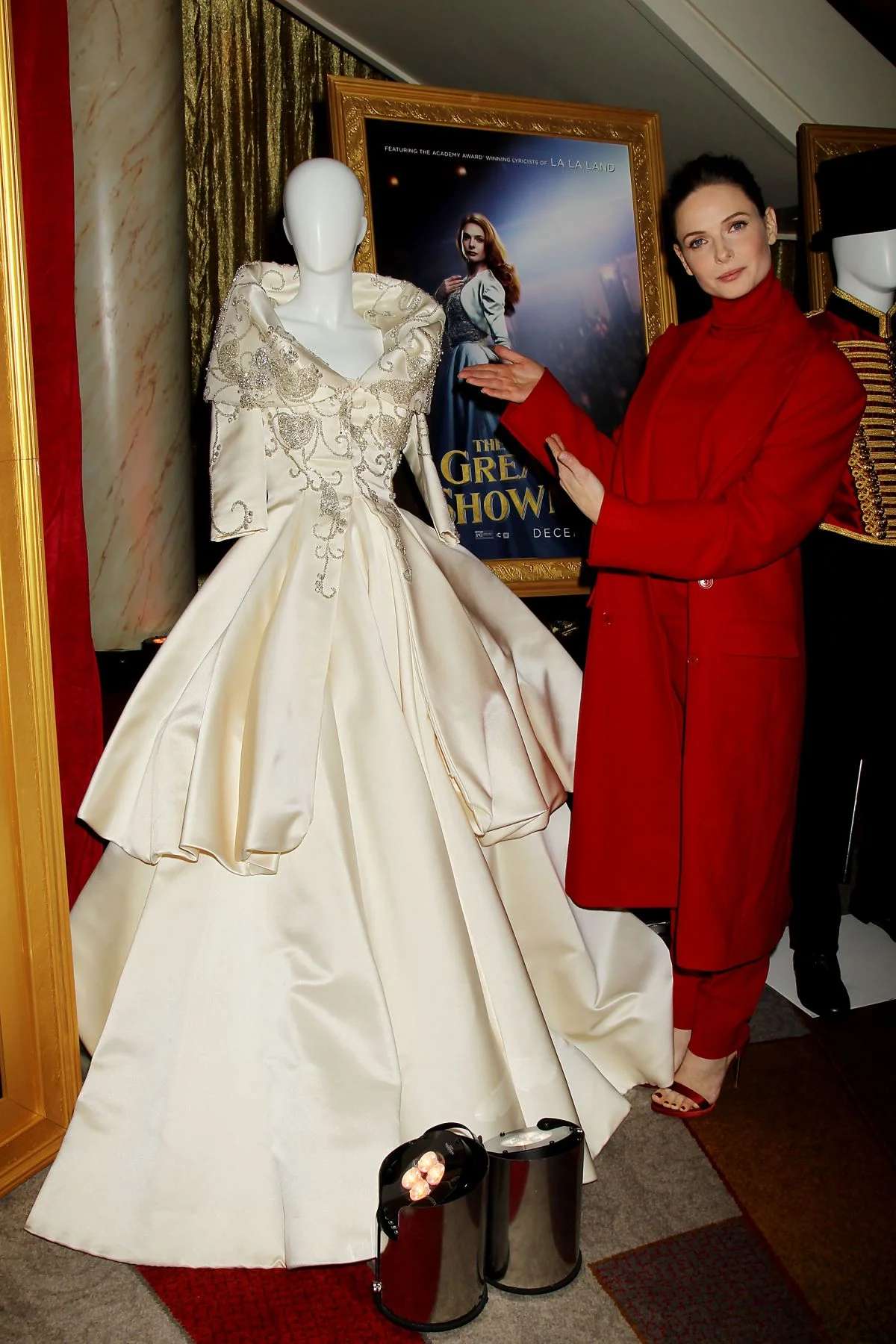 Rebecca Ferguson at the Premiere of " The Greatest Showman" Costume of Jenny Lind by Ellen Mirojnick.