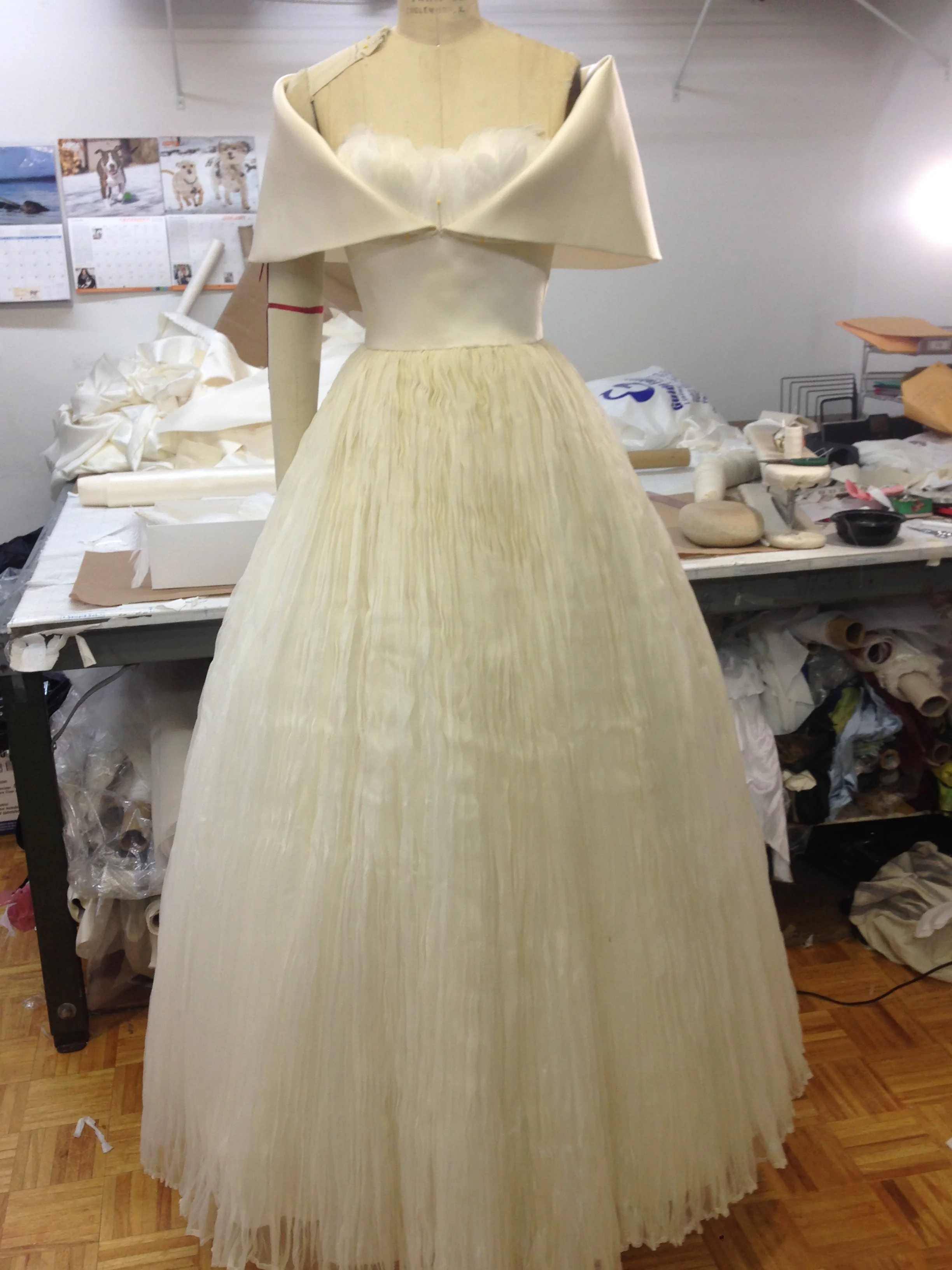  The 3rd gown I built for Rebecca was also magical: Irridescent feathers at the bust, pleated organza at the skirt...&nbsp; 