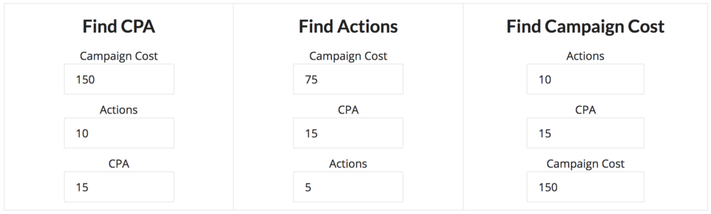 A screenshot from a convenient CPA & CPM calculator . Bookmark this one!