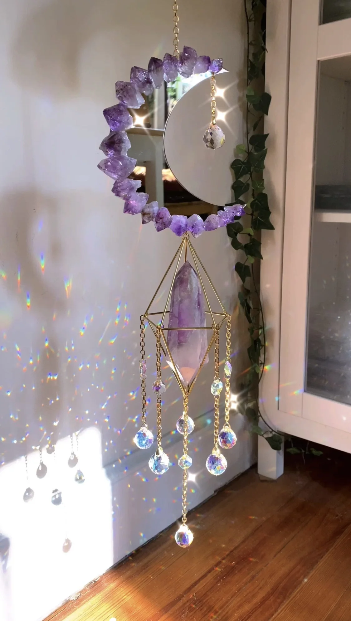 Pre Order XX Large Amethyst Mirror Sun Catcher Decor